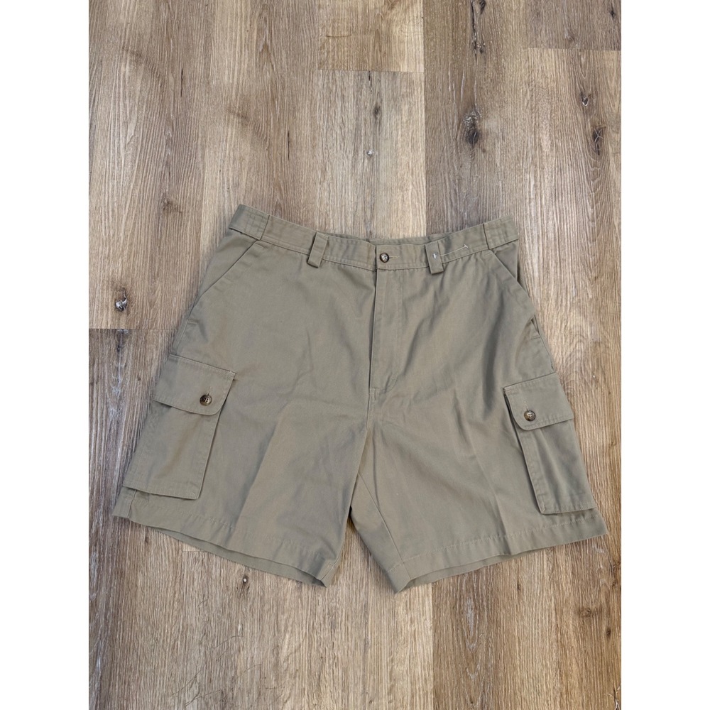 Reebok Golf Mens Cargo Shorts Khaki Tan Size 38 Cotton Blend 7 Inch Inseam‎